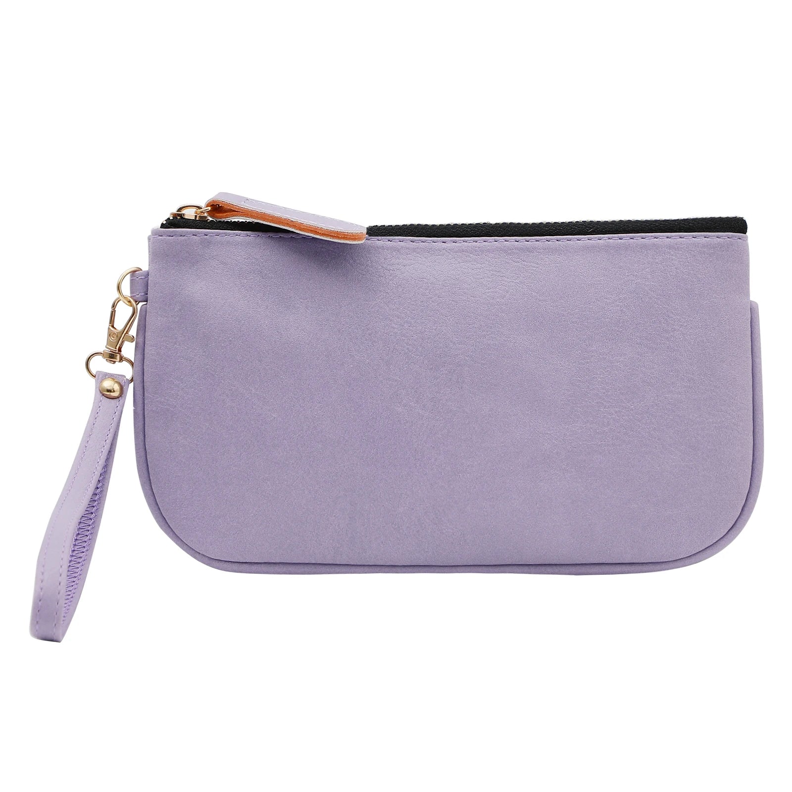Bolso de mano de cuero vegano para mujer, bolso clásico pequeño minimalista multicolor, cartera de pulsera sólida, bolso de viaje, estuche para cosméticos