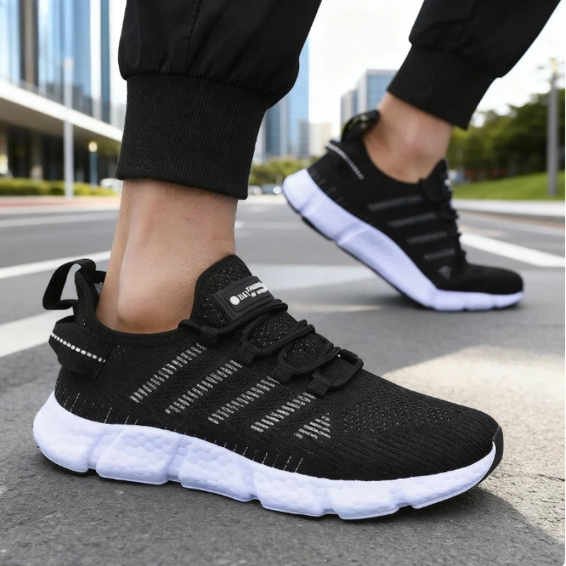 Tenis hombre, ligeros, suela blanda, malla, transpirables