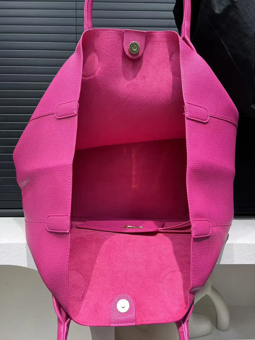 Bolso de mano de gran tamaño de cuero vegano a la moda para mujer con gran capacidad, bolso de compras simple y versátil