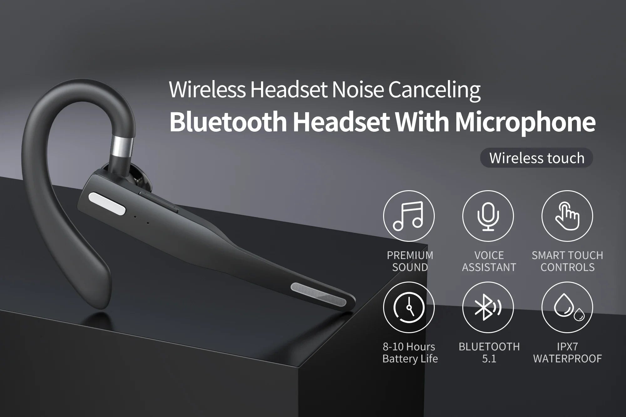 Auriculares Inalámbricos con Micrófono, Audífonos Bluetooth, Fone de Ouvido, Auriculares con Micrófono