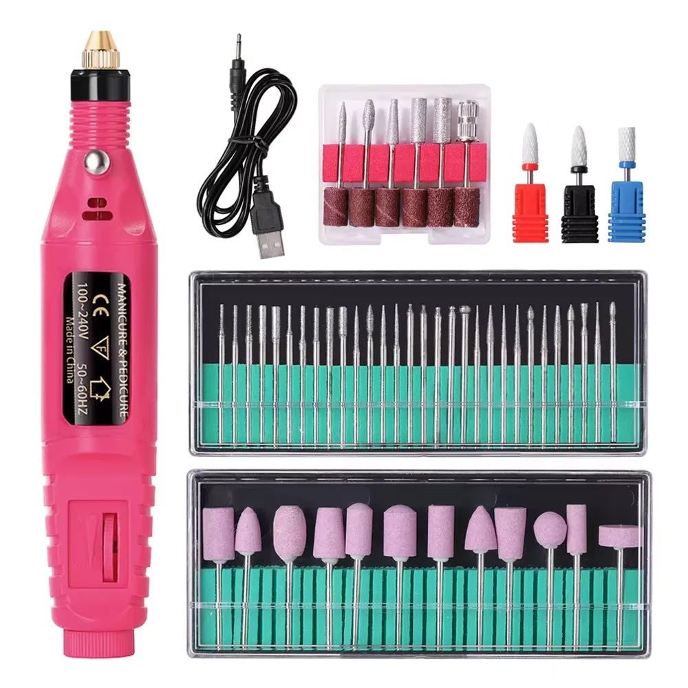 LULAA-taladro eléctrico para uñas, equipo de pulido de pedicura, molino para manicura, herramienta profesional de pulido de uñas fuerte
