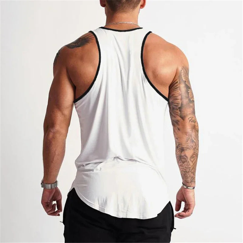 Camiseta deportiva para culturismo y gimnasio, chaleco muscular para entrenamiento, camiseta sin mangas transpirable de algodón para Fitness, camisetas sin mangas de entrenamiento para hombre