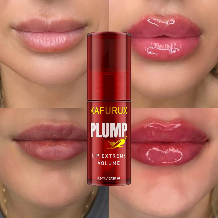 1 unidad de aceite de Chili Pepper Lip Plumper, brillo de labios hidratante de larga duración, suero, esencia voluminizadora instantánea, maquillaje de labios para mujeres