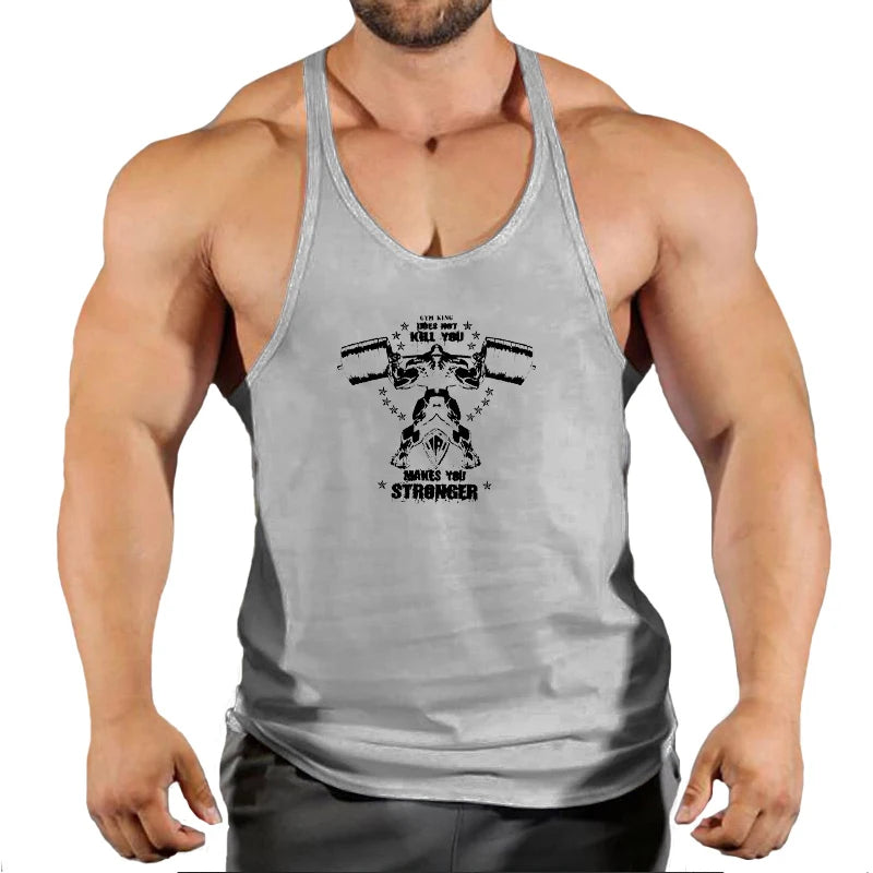 Stringer-Camiseta sin mangas de gimnasio para hombre, ropa de Fitness, chaleco de Culturismo
