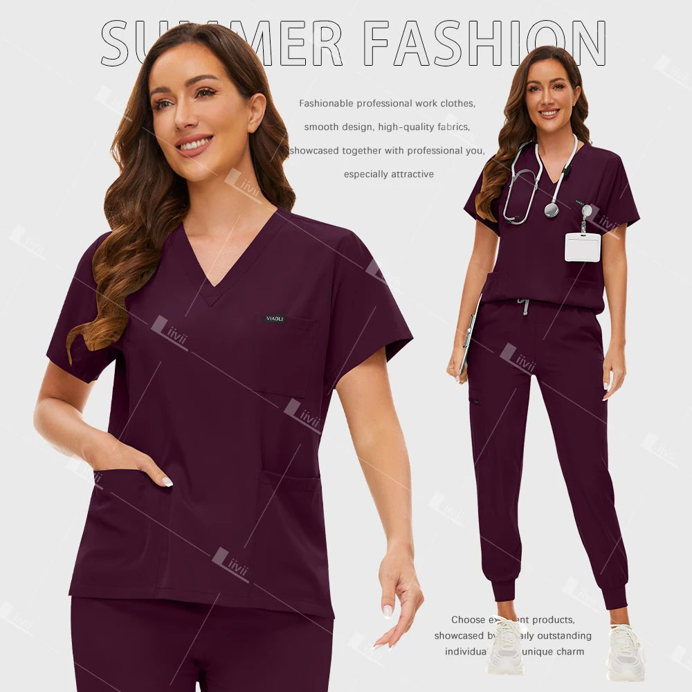 Uniformes quirúrgicos de moda, conjunto de ropa de trabajo médica, médico, enfermera, traje de enfermería, ropa de trabajo de Spa de belleza, pantalones superiores