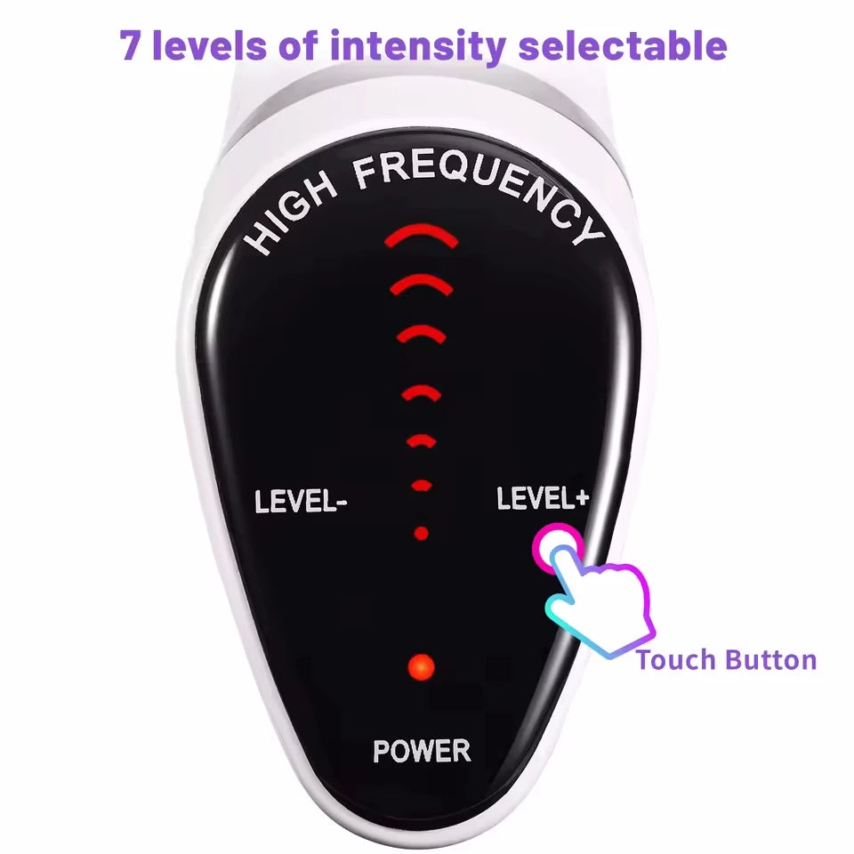 Máquina Facial de alta frecuencia con Panel táctil 6 en 1, varita de electroterapia para el cabello, tratamiento de argón, cuidado de la piel del acné