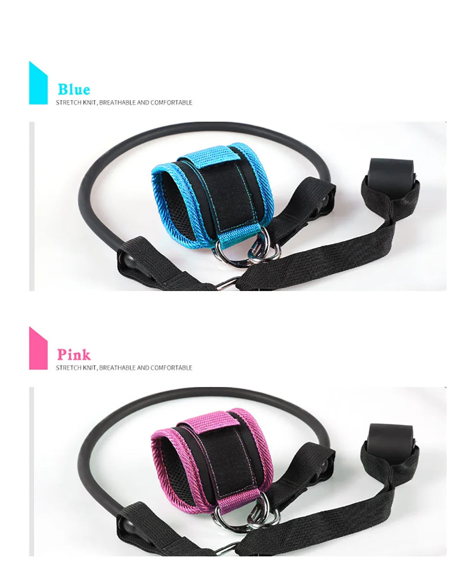 LOOGDEEL-Puños de tobillo con soporte de anillo en D, bandas de resistencia, correas de tobillo, Fitness, Yoga, extensión de fuerza de piernas, protector de gimnasio Unisex