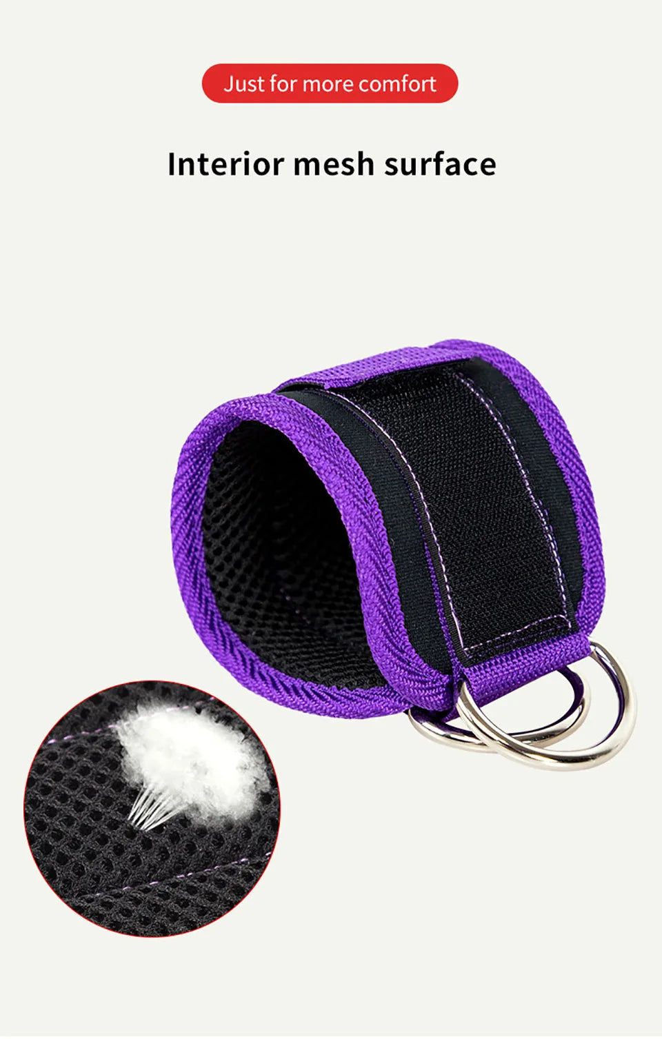 LOOGDEEL-Puños de tobillo con soporte de anillo en D, bandas de resistencia, correas de tobillo, Fitness, Yoga, extensión de fuerza de piernas, protector de gimnasio Unisex