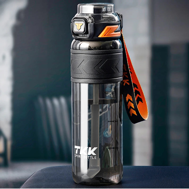 botella de agua deportiva Tritan sin BPA pajita portátil a prueba de fugas plástico Drinkware hervidor de Fitness al aire libre