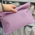 Bolso de mano de piel de vaca 100% auténtica para mujer, bolso de diseñador plegable, bolso con asa magnética Simple