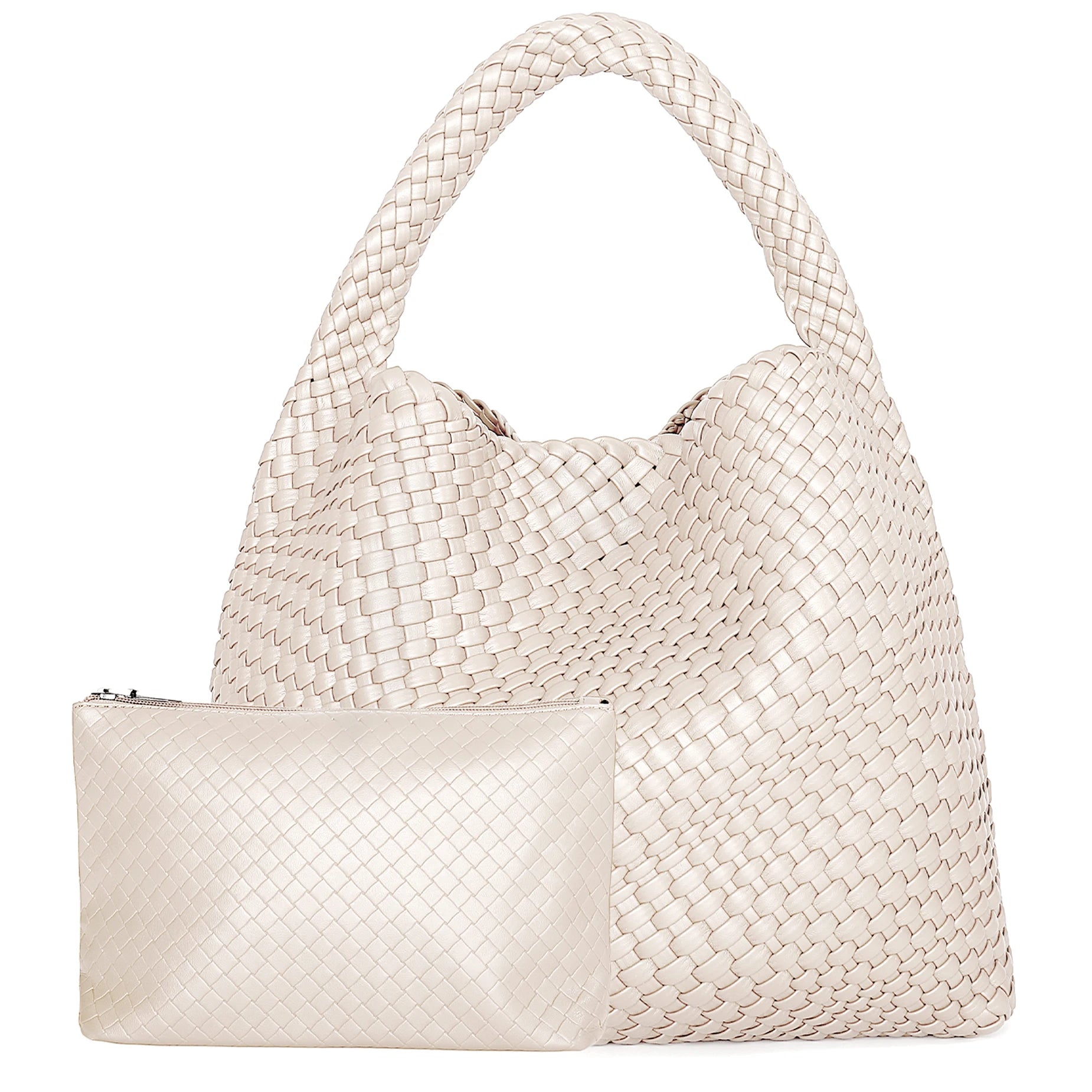 Bolso de mano tejido para mujer, bolso grande tejido, bandolera de cuero suave, bolso de trabajo, comprador, bolso de viaje de playa de verano con monedero