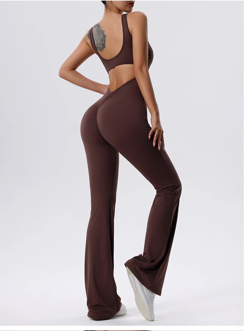Conjunto de gimnasio Sexy para mujer, traje deportivo de una pieza,
