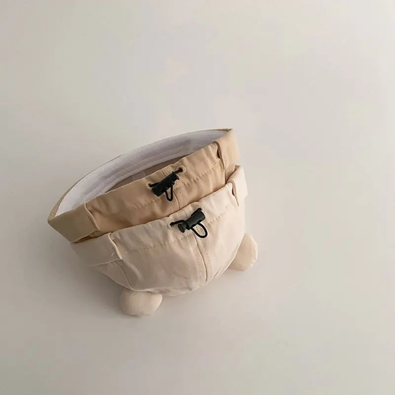 Lindo oso bebé sombrero sin ala Color sólido infantil niño niña cordón Docker gorra Primavera Verano niños pequeños propietario melón gorras
