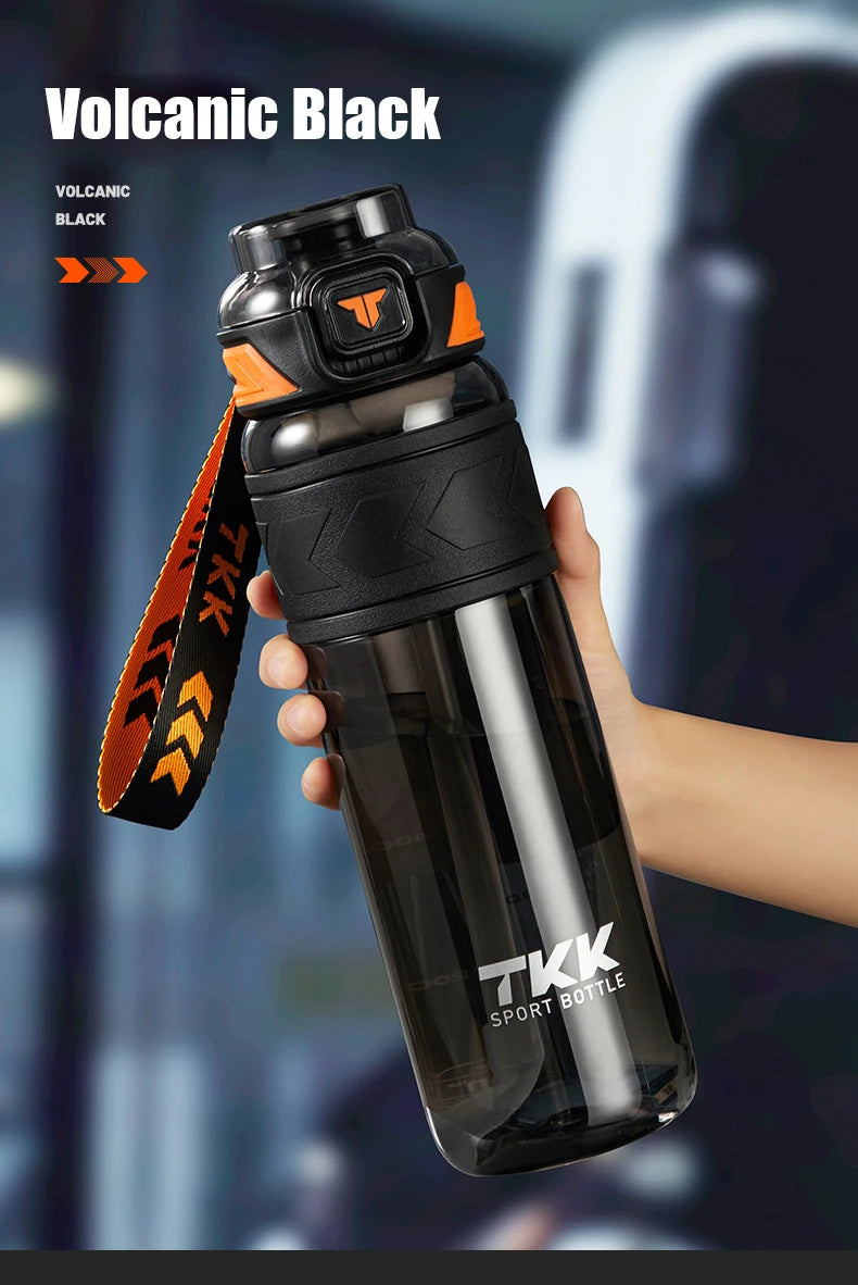botella de agua deportiva Tritan sin BPA pajita portátil a prueba de fugas plástico Drinkware hervidor de Fitness al aire libre