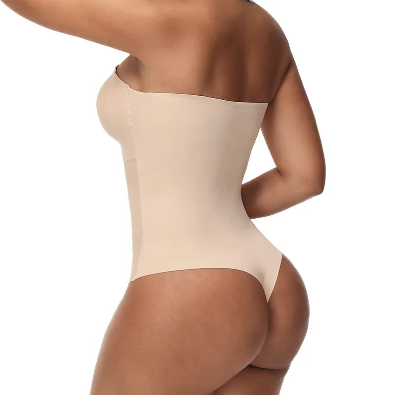 Faja moldeadora de cuerpo con correa extraíble para mujer, S-4XL Sexy, sujetador acolchado con cierre frontal, Body Hipster, ropa moldeadora con Control de barriga, Tanga