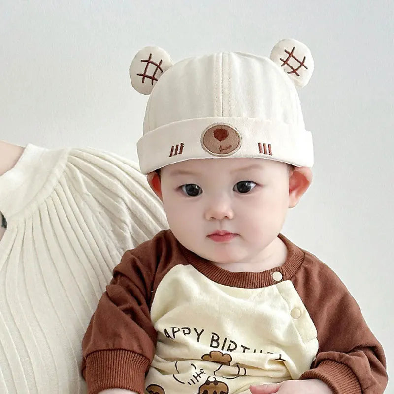 Lindo oso bebé sombrero sin ala Color sólido infantil niño niña cordón Docker gorra Primavera Verano niños pequeños propietario melón gorras