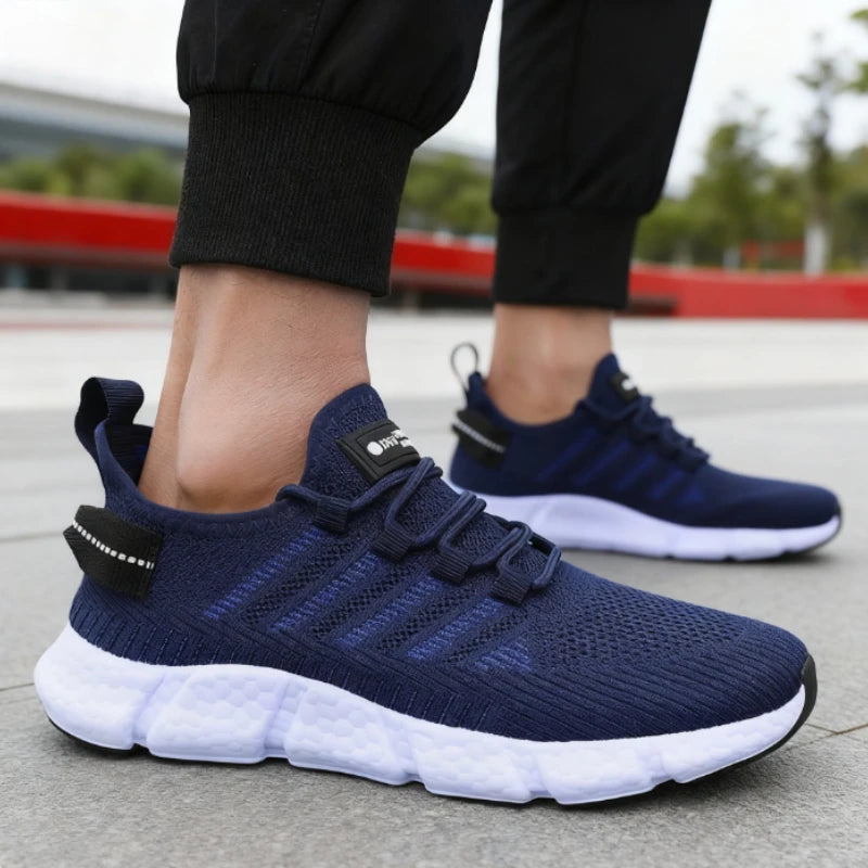 Tenis hombre, ligeros, suela blanda, malla, transpirables