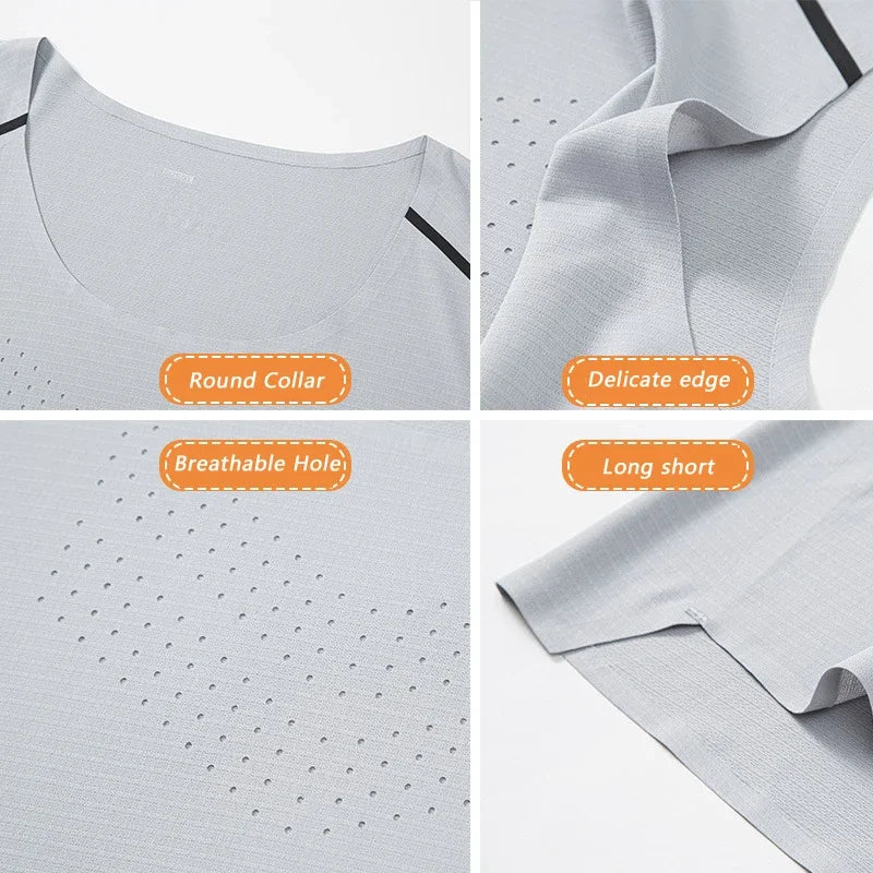 Playera deportiva de secado rápido para hombre, sin mangas de malla elástica