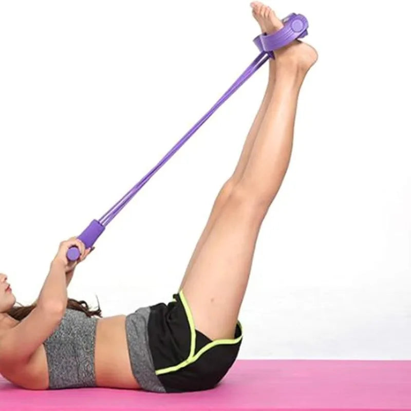Tirador de Pedal de Yoga elástico de 6 tubos, banda de resistencia, cuerda de tensión multifunción, bandas de Fitness, elástico de 6 tubos para Abdomen, cintura y brazo