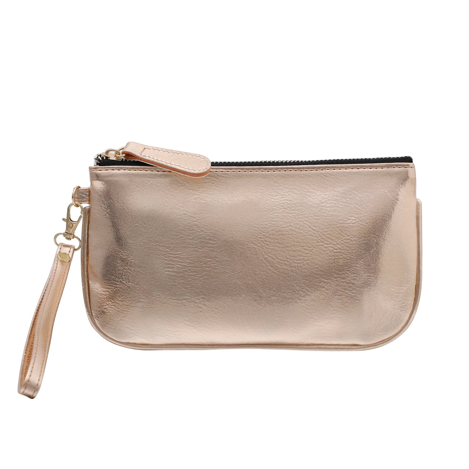 Bolso de mano de cuero vegano para mujer, bolso clásico pequeño minimalista multicolor, cartera de pulsera sólida, bolso de viaje, estuche para cosméticos