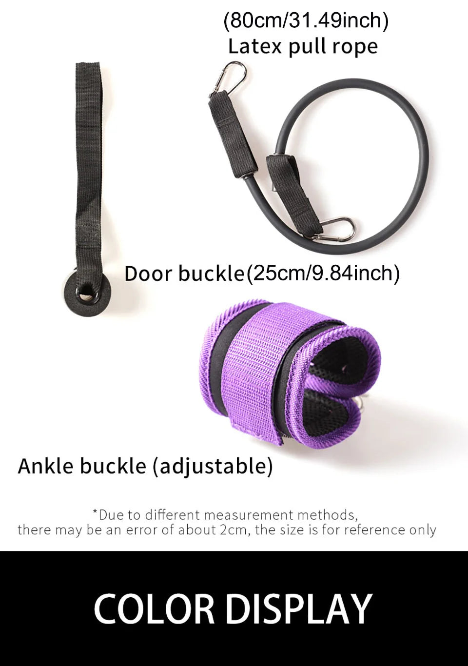 LOOGDEEL-Puños de tobillo con soporte de anillo en D, bandas de resistencia, correas de tobillo, Fitness, Yoga, extensión de fuerza de piernas, protector de gimnasio Unisex