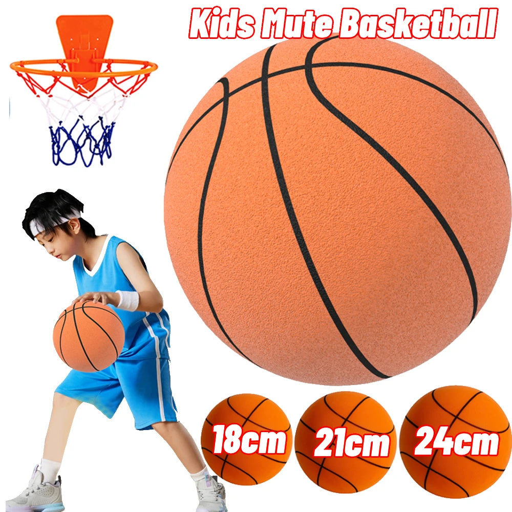 18/21/24CM esponja silenciosa baloncesto rebote pelota silenciosa baloncesto juego deportivo regalo de cumpleaños para niños baloncesto interior