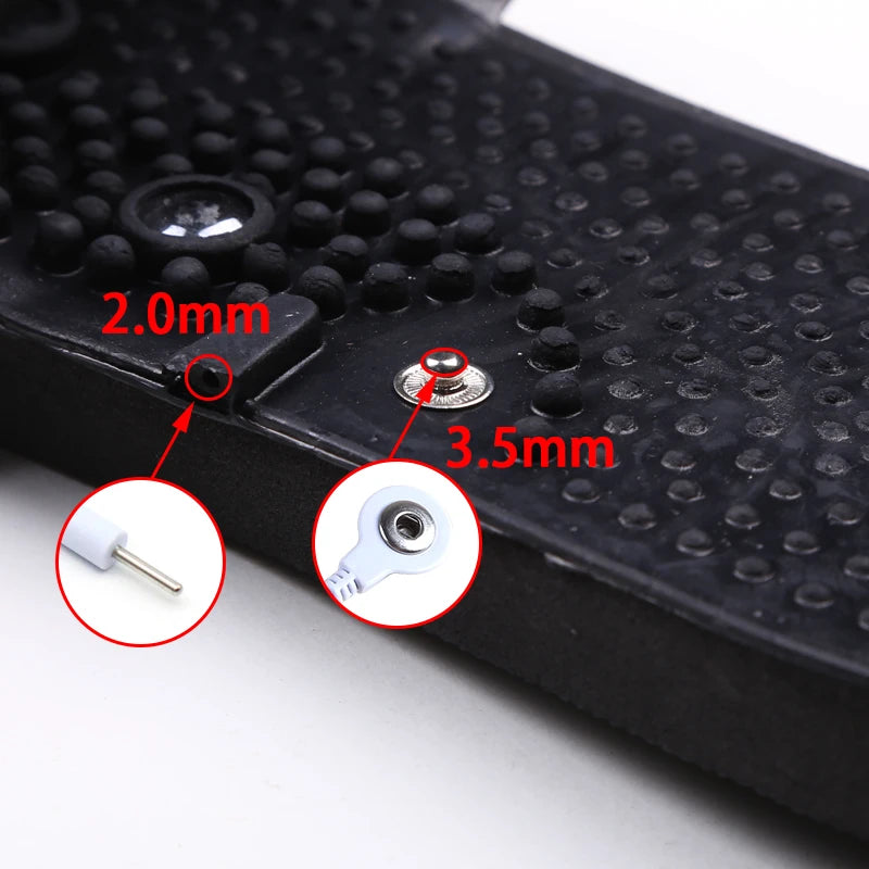 Zapatillas para masaje de pies, accesorio de masaje con electrodos, masajeador terapéutico TENS, relajación corporal, pie, relajante, goma negra, cuidado de la salud