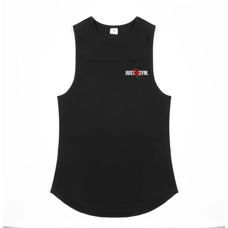 Playera  hombre, sin mangas holgadas informales de algodón GYM