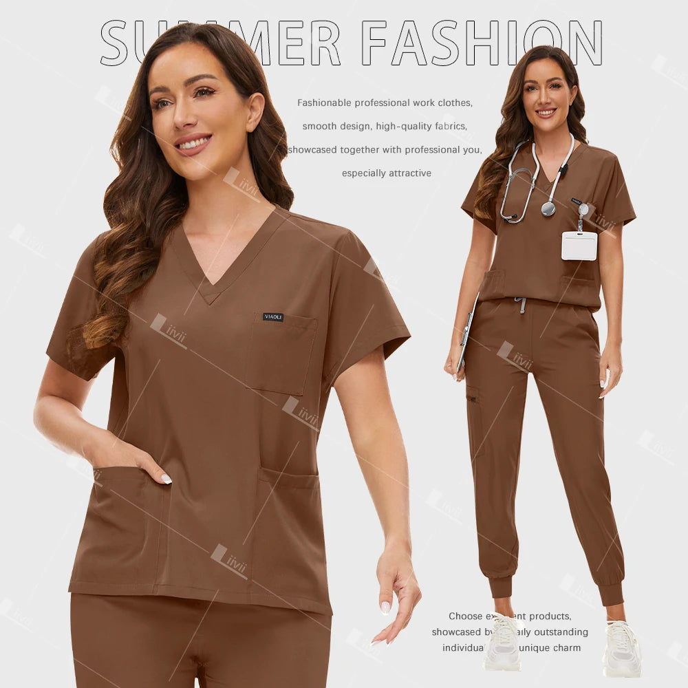 Uniformes quirúrgicos de moda, conjunto de ropa de trabajo médica, médico, enfermera, traje de enfermería, ropa de trabajo de Spa de belleza, pantalones superiores