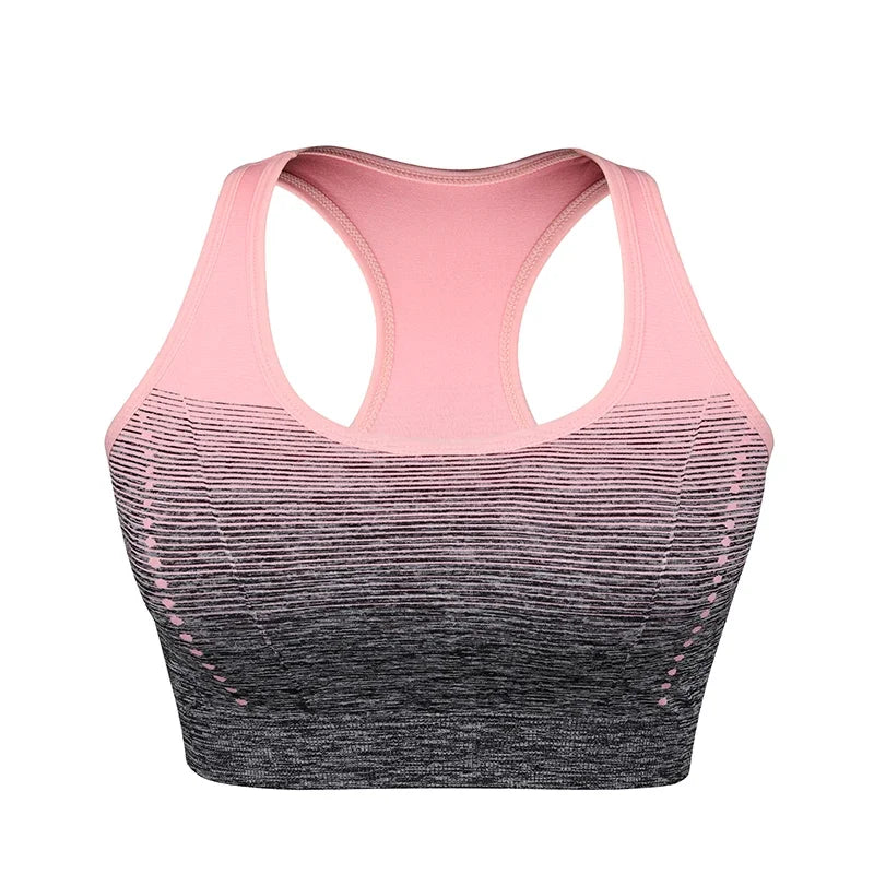 Sujetador Deportivo CZGUKE de Alta Elasticidad y Transpirable para Mujer, Acolchado, para Correr, Yoga, Gimnasio, Sujetador Deportivo Sin Costuras con Degradado