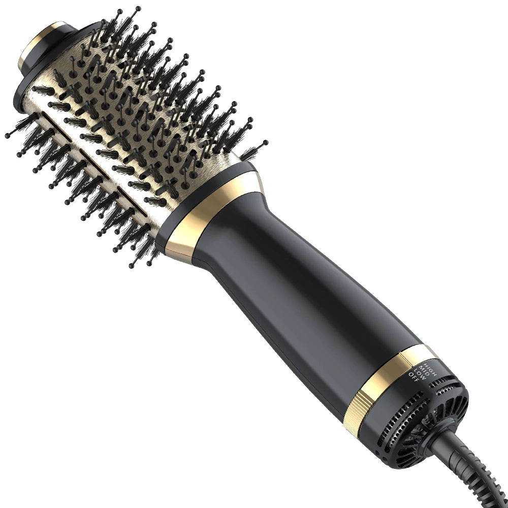 Cepillo secador de pelo en uno, cepillo secador de pelo 4 en 1 con cubo ovalado, mini cepillo de aire caliente para todo tipo de cabello, regalo adecuado