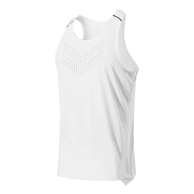 Playera deportiva de secado rápido para hombre, sin mangas de malla elástica