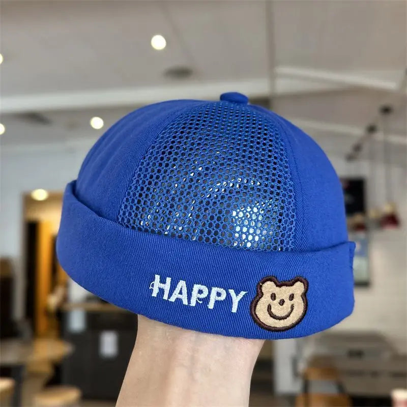 Lindo oso bebé sombrero sin ala Color sólido infantil niño niña cordón Docker gorra Primavera Verano niños pequeños propietario melón gorras