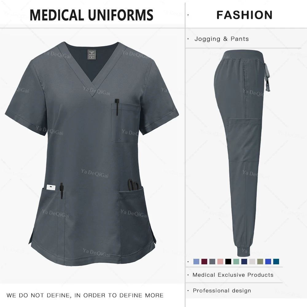Uniforme clínico rosa para mujer, ropa de trabajo de farmacia, uniforme de enfermera, uniformes de cirugía Dental Oral para médico de Hospital, conjuntos de batas médicas,