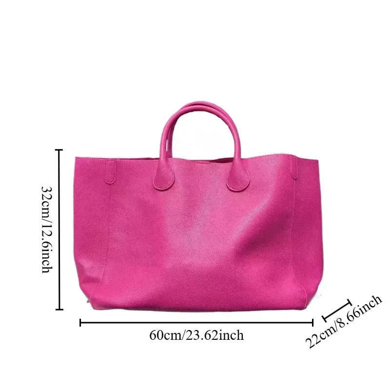 Bolso de mano de gran tamaño de cuero vegano a la moda para mujer con gran capacidad, bolso de compras simple y versátil