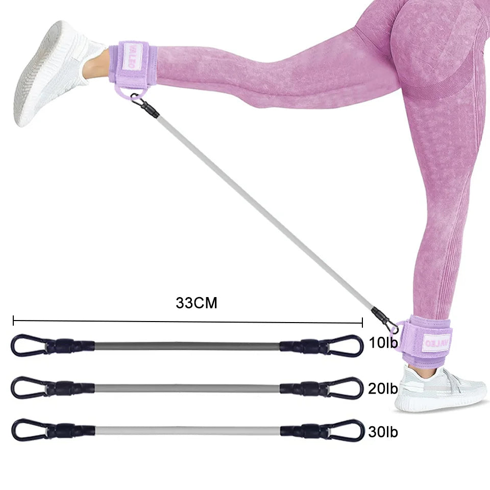 LOOGDEEL-Puños de tobillo con soporte de anillo en D, bandas de resistencia, correas de tobillo, Fitness, Yoga, extensión de fuerza de piernas, protector de gimnasio Unisex