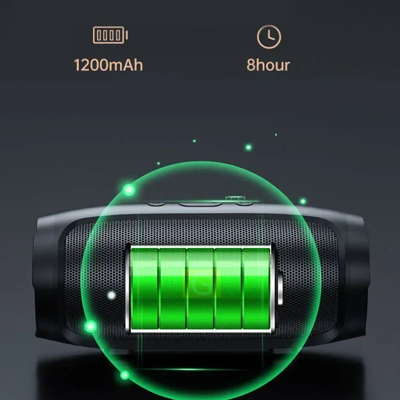 Altavoces Bluetooth con subwoofer portátil, altavoz envolvente estéreo para exteriores, resistente al agua, caja de sonido inalámbrica, compatible con Radio FM, tarjeta TF