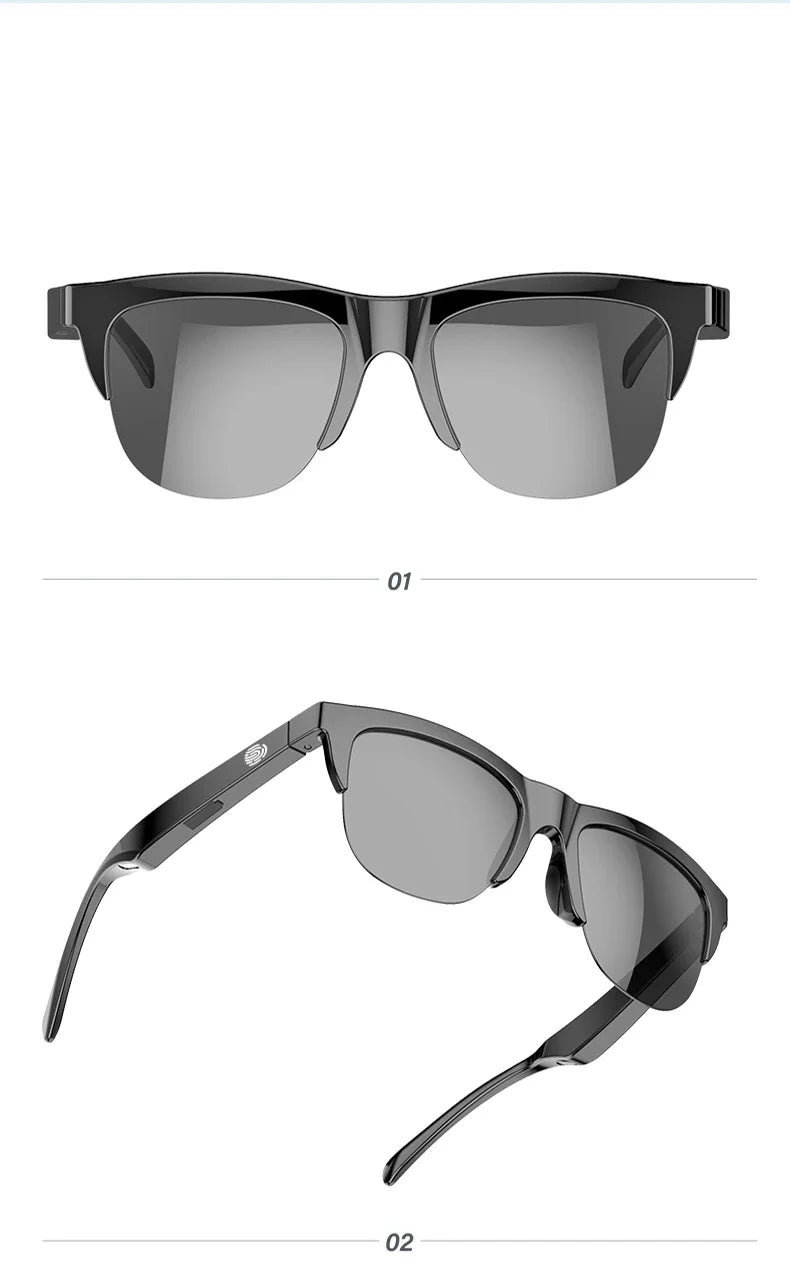 Nuevas gafas de sol inteligentes Bluetooth V5.3 llamadas, auriculares para deportes al aire libre, tecnología negra HIFI, antitouch UV para hombres y mujeres