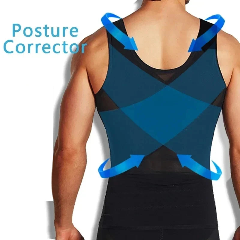 Entrenador de cintura moldeador de cuerpo para hombre, chaleco adelgazante, camisetas sin mangas con corsé, camiseta interior, ropa moldeadora adelgazante para Abdomen, trajes de Fitness para quemar grasa