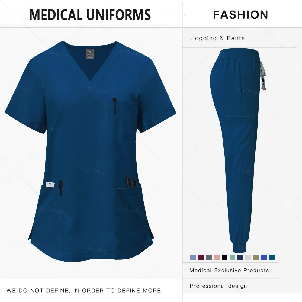 Uniforme clínico rosa para mujer, ropa de trabajo de farmacia, uniforme de enfermera, uniformes de cirugía Dental Oral para médico de Hospital, conjuntos de batas médicas,