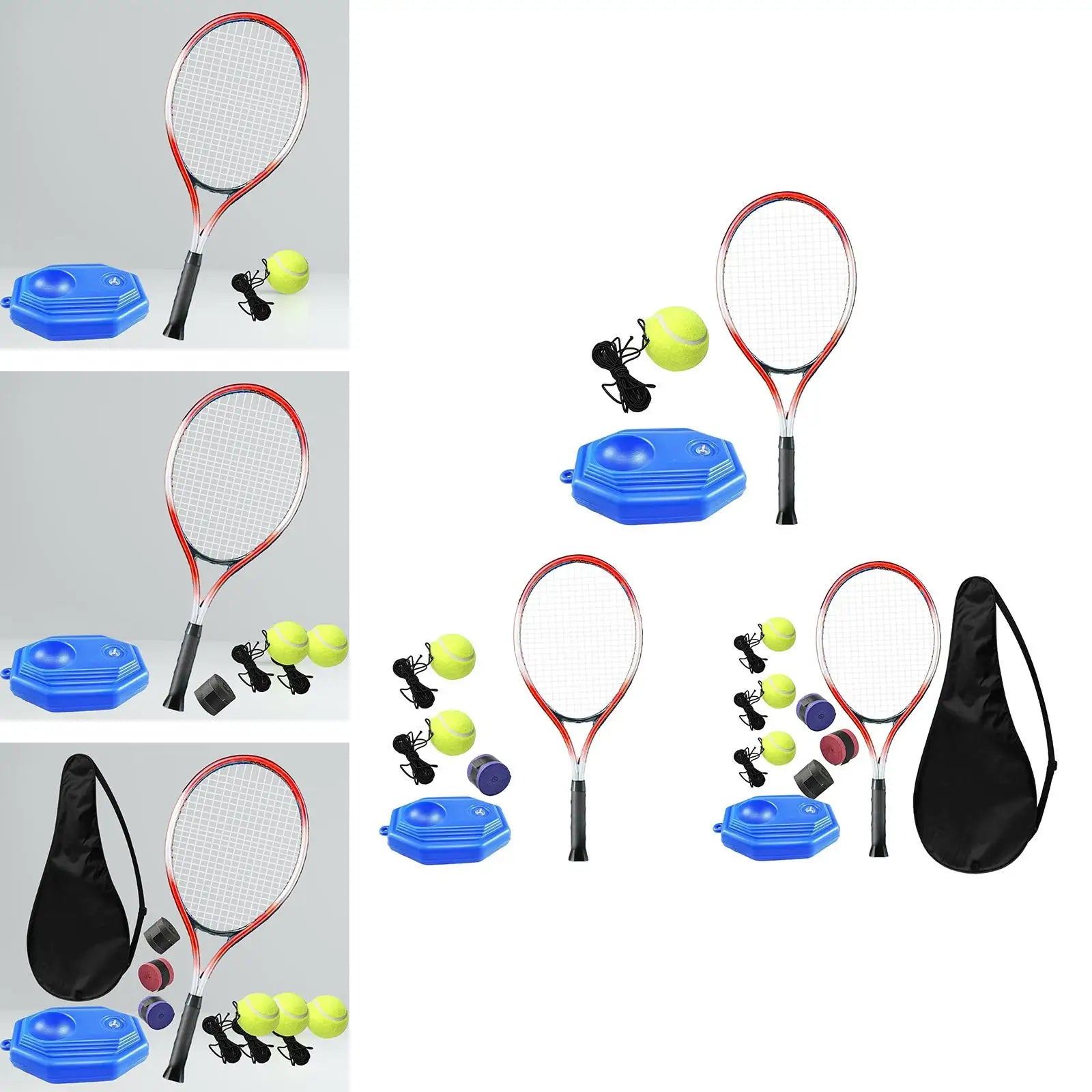 Entrenador de tenis, pelota de rebote, equipo de entrenamiento individual principiantes, ejercicio de un solo jugador, autopráctica para parque, jardín, patio trasero