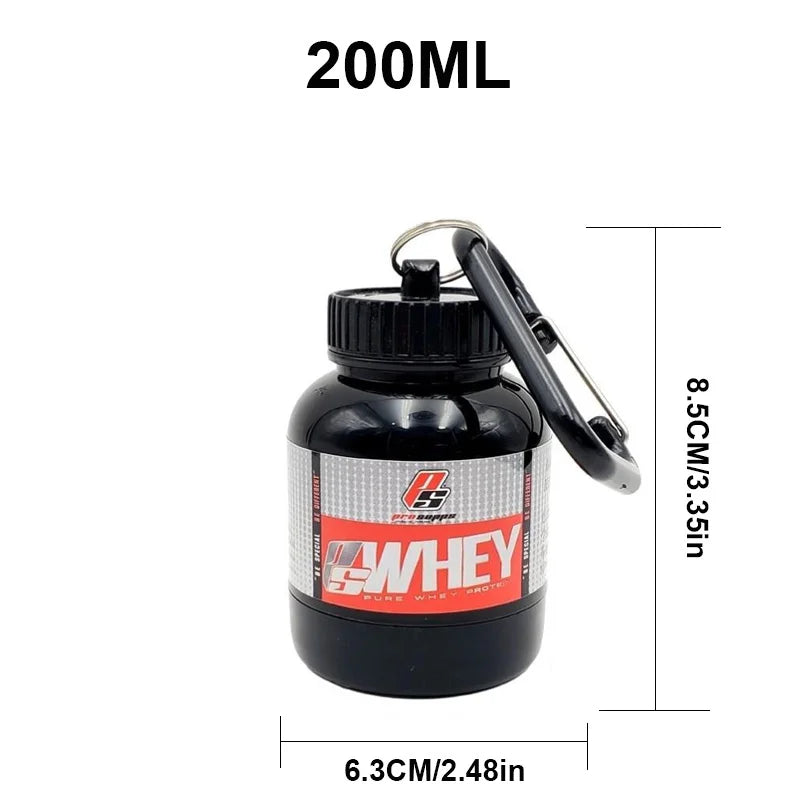 Contenedor portátil de suplemento de proteína en polvo, botella de almacenamiento ligera a prueba de fugas, 100/200ml
