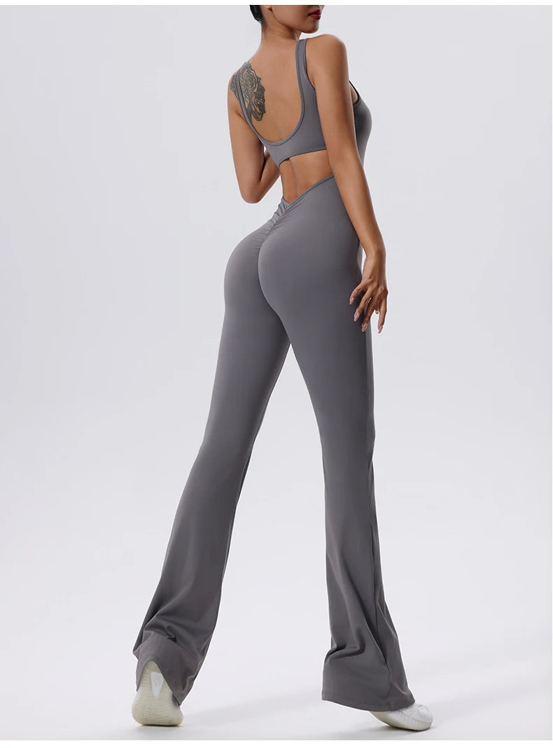 Conjunto de gimnasio Sexy para mujer, traje deportivo de una pieza,