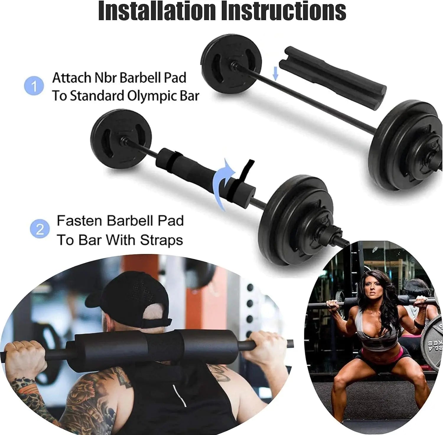 Hombreras con barra antideslizantes gruesas para gimnasio, Fitness, levantamiento de pesas, sentadillas, soporte para el cuello, almohadilla de protección para entrenamiento de fuerza