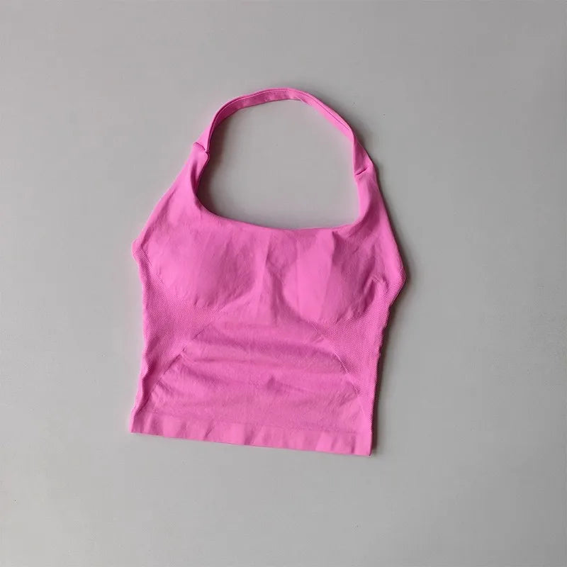Chaleco de Yoga Halter, deportes para correr a prueba de golpes, ropa interior deportiva de alta resistencia, Fitness, tirantes de Pilates, espalda bonita, otoño