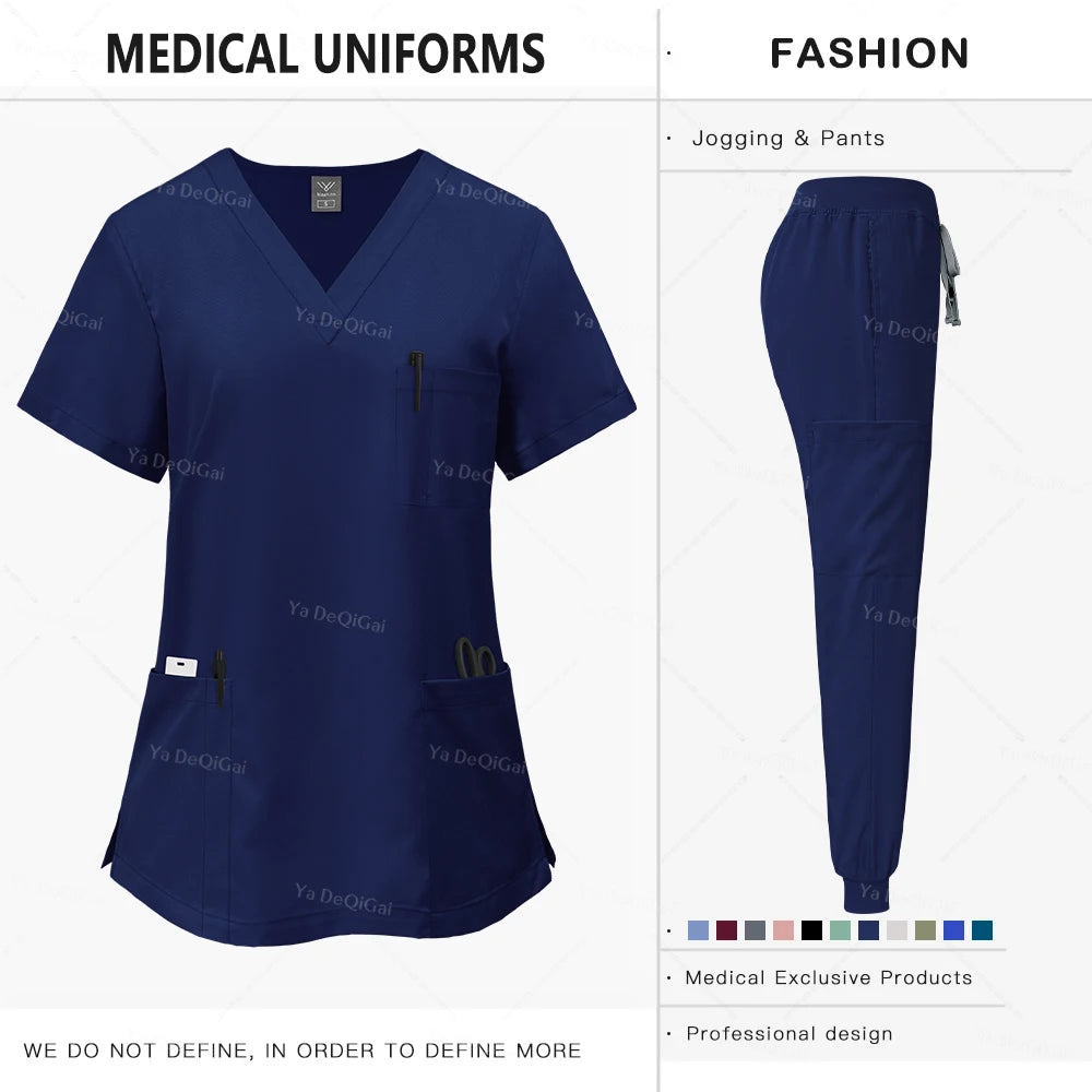 Uniforme clínico rosa para mujer, ropa de trabajo de farmacia, uniforme de enfermera, uniformes de cirugía Dental Oral para médico de Hospital, conjuntos de batas médicas,