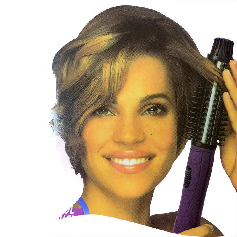Ambos de rizador eléctrico de engranajes altos y bajos no daña el cabello permanente peine para el cabello flor de pera forma de cepillo redondo eléctrico