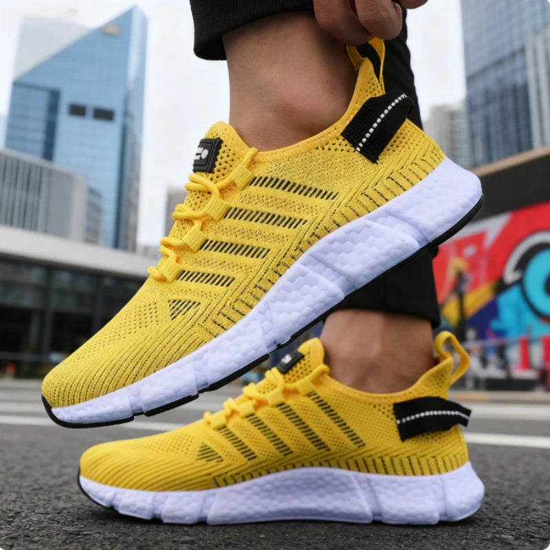 Tenis hombre, ligeros, suela blanda, malla, transpirables