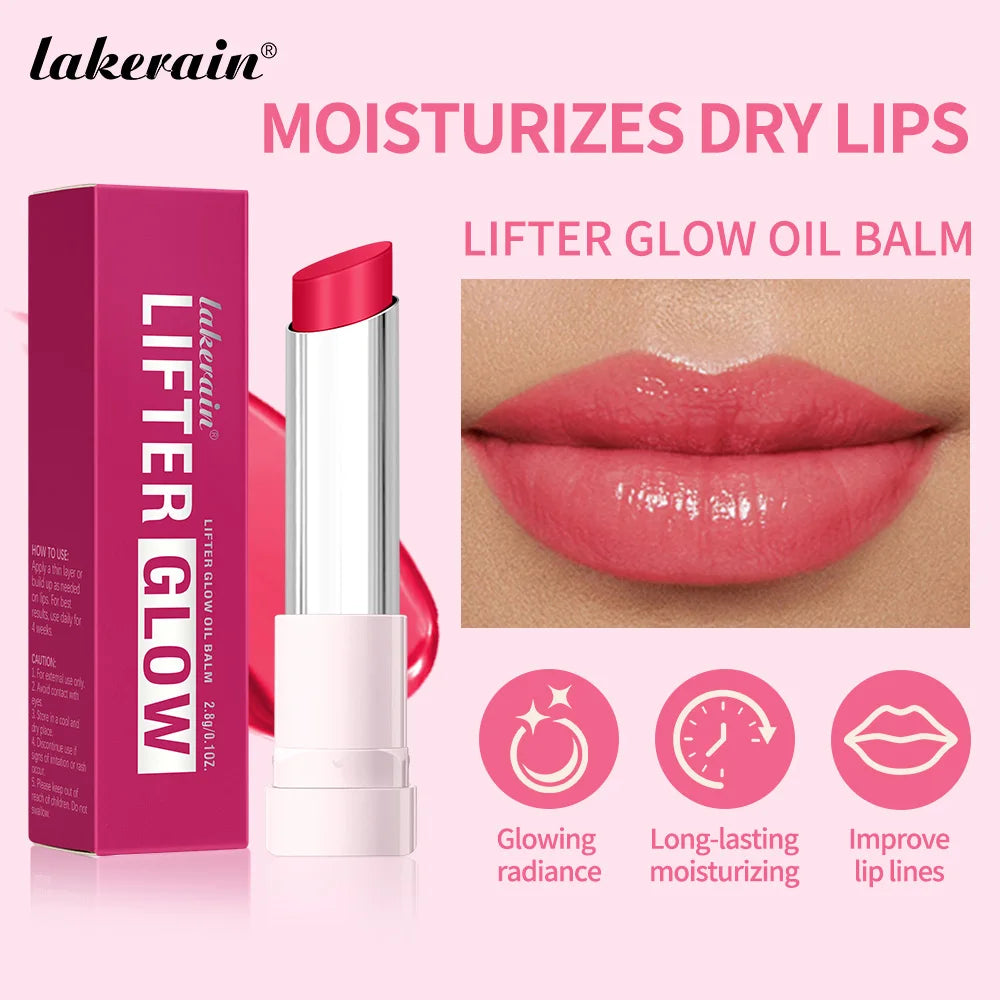 Lakerain-bálsamo labial brillante, hidratante de larga duración, nutritivo, cuidado diario, bálsamo labial suave y fundido, textura de suavidad, maquillaje Natural