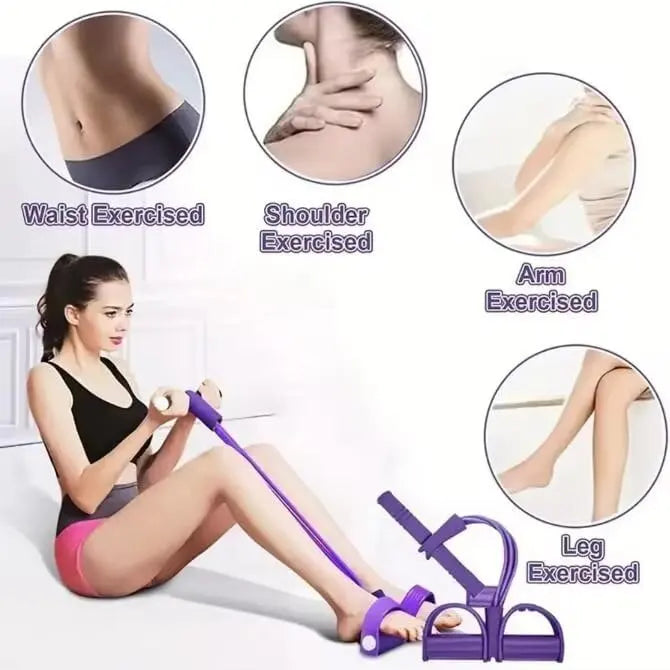 Tirador de Pedal de Yoga elástico de 6 tubos, banda de resistencia, cuerda de tensión multifunción, bandas de Fitness, elástico de 6 tubos para Abdomen, cintura y brazo